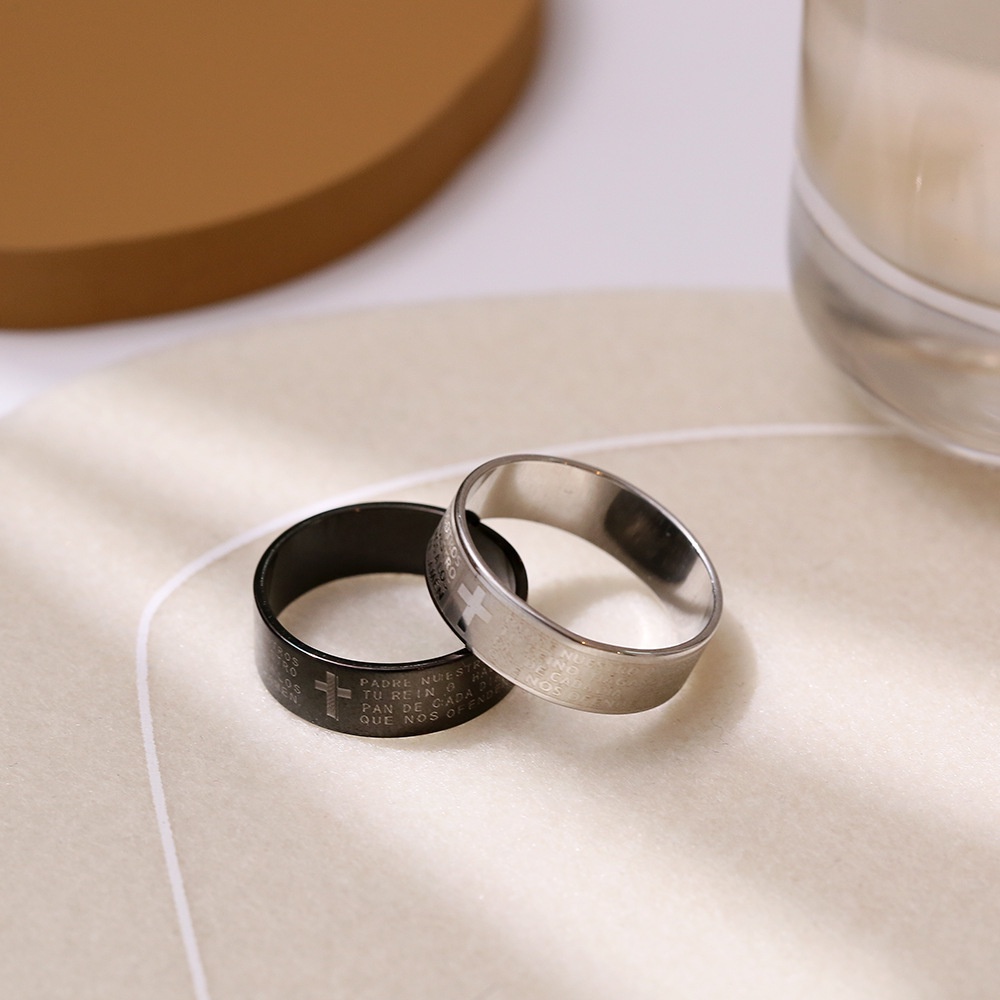 Nhẫn đeo tay bằng thép titan kiểu dáng đơn giản thời trang