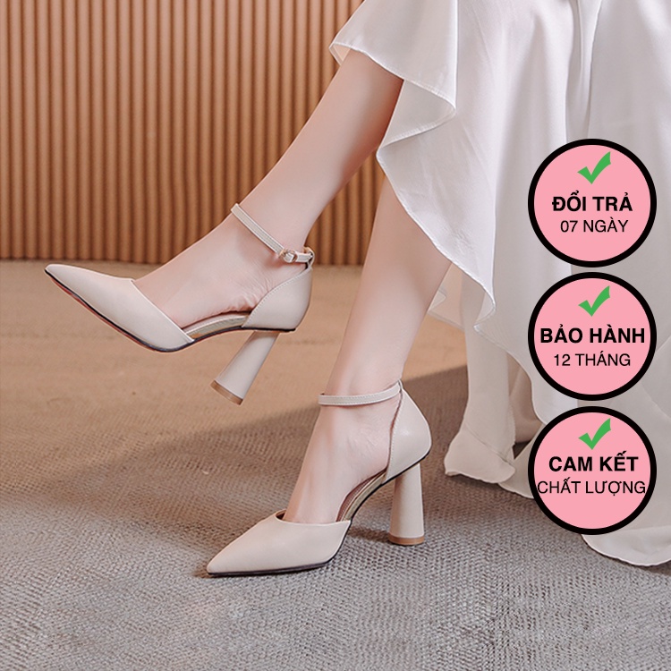Giày cao gót mũi nhọn ZINA 8 phân, gót trụ, bít gót chuẩn hàng VNXK ZN0022