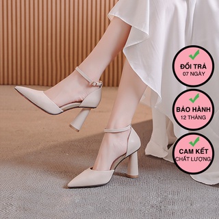 Giày cao gót mũi nhọn zina 8 phân, gót trụ, bít gót chuẩn hàng vnxk zn0022
