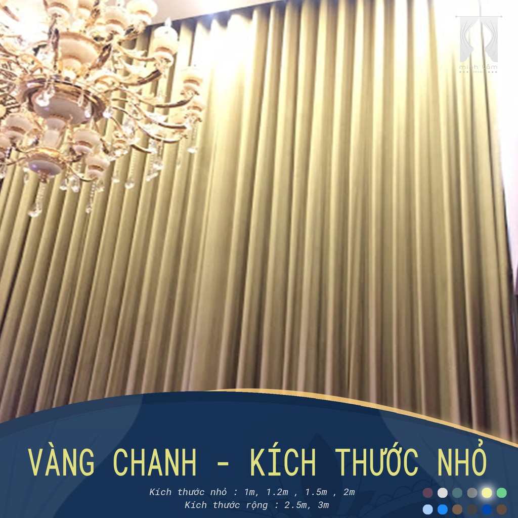 Rèm cửa sổ Minh Tâm cản nắng , cách nhiệt, kiểu dáng ore, rèm dán tường - màu vàng chanh ( Kích thước nhỏ)