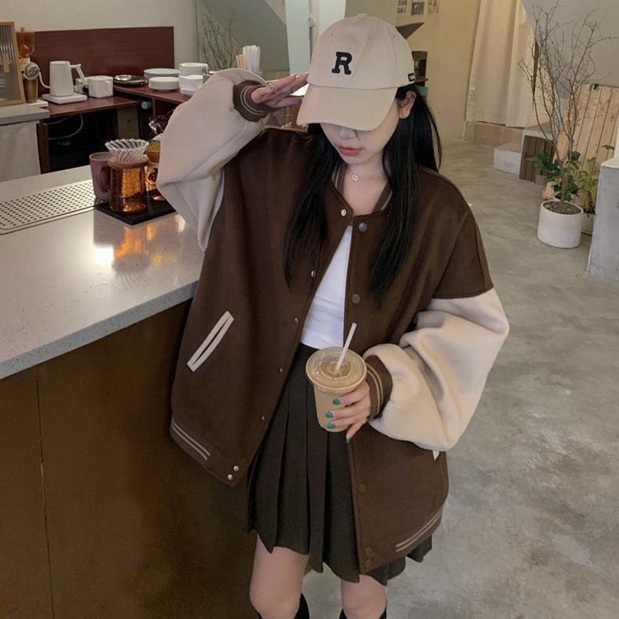 Áo Bomber Varsity Nam Nữ Nỉ Mặc Thoải Mái Và Ấm Áp Thời Trang Hot Trend