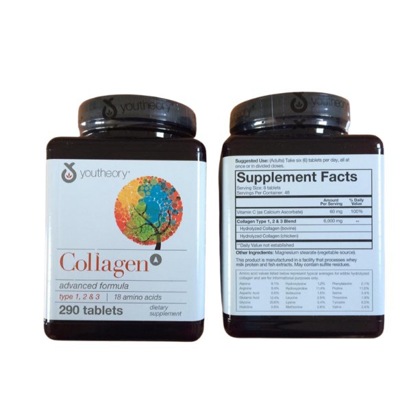 Collagen Youtheory Type 1 2& 3 hộp 290 viên