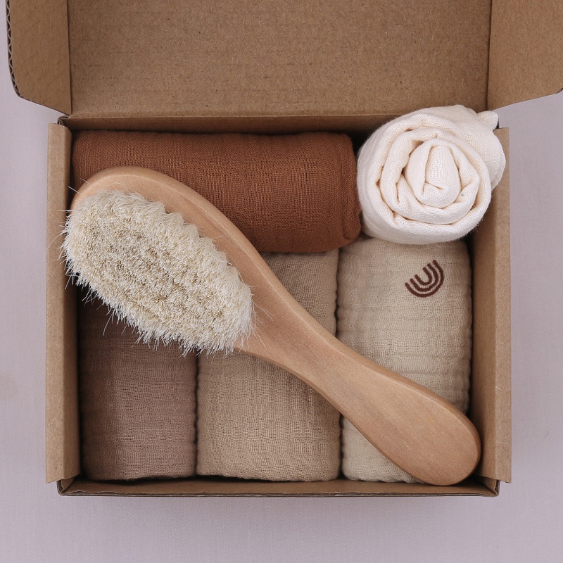 Set 5 Khăn Cotton Vuông Lau Mặt Cho Bé Sơ Sinh