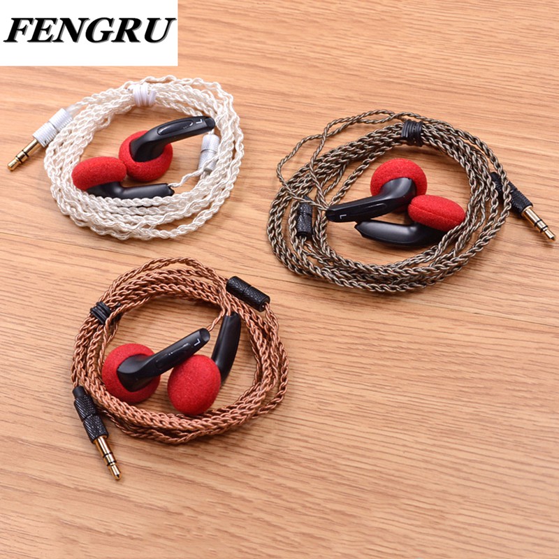 FENGRU DIY EMX500 In-ear Earphones Flat Head Plug DIY Earphone HiFi Bass Earbuds DJ Earbuds Heavy Bass Sound Quality