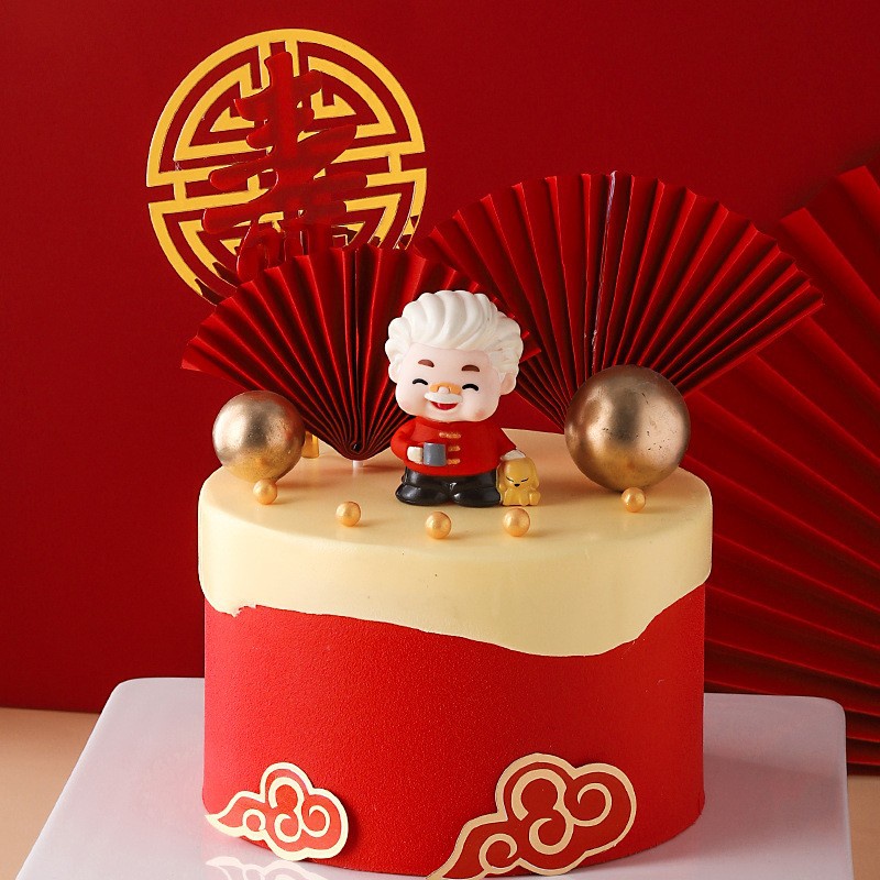 [SIÊU RẺ❤️] – Ông Bà Tóc Xoăn (1 Cặp) - Trang trí bánh sinh nhật bánh kem