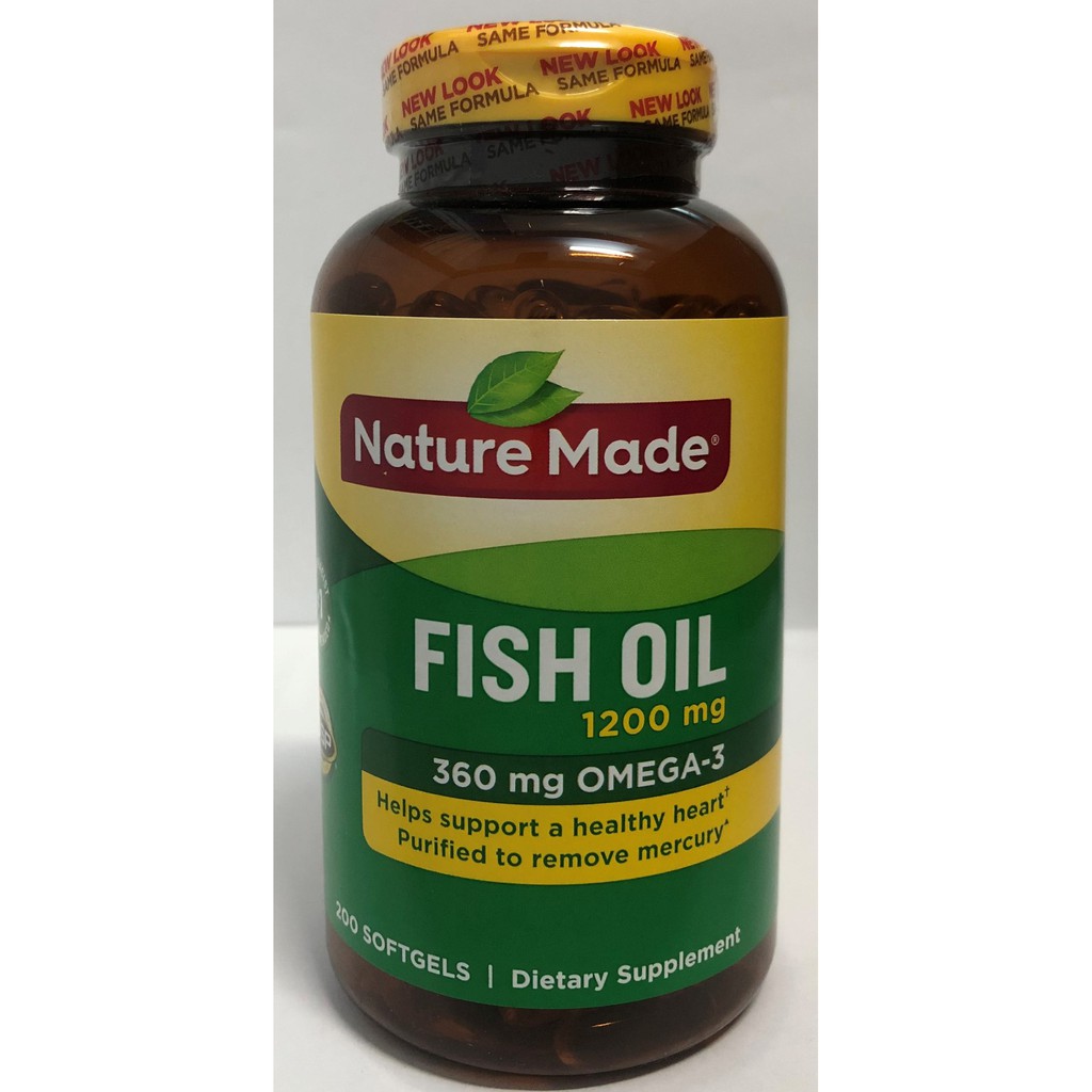 Viên uống Dầu Cá Nature Made Fish Oil Omega 3 1200mg Hộp 200 Viên