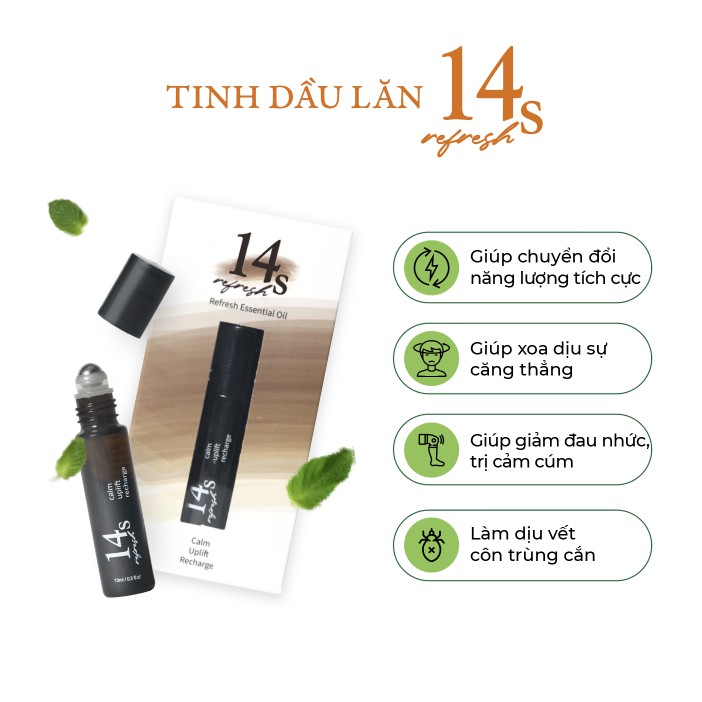 Tinh dầu lăn 14S Refresh 10ml Cân bằng & tái tạo năng lượng - Hàng chính hãng