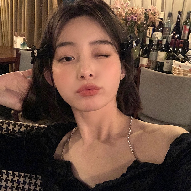 Kẹp tóc hình nơ đính đá sang trọng thời trang cho nữ