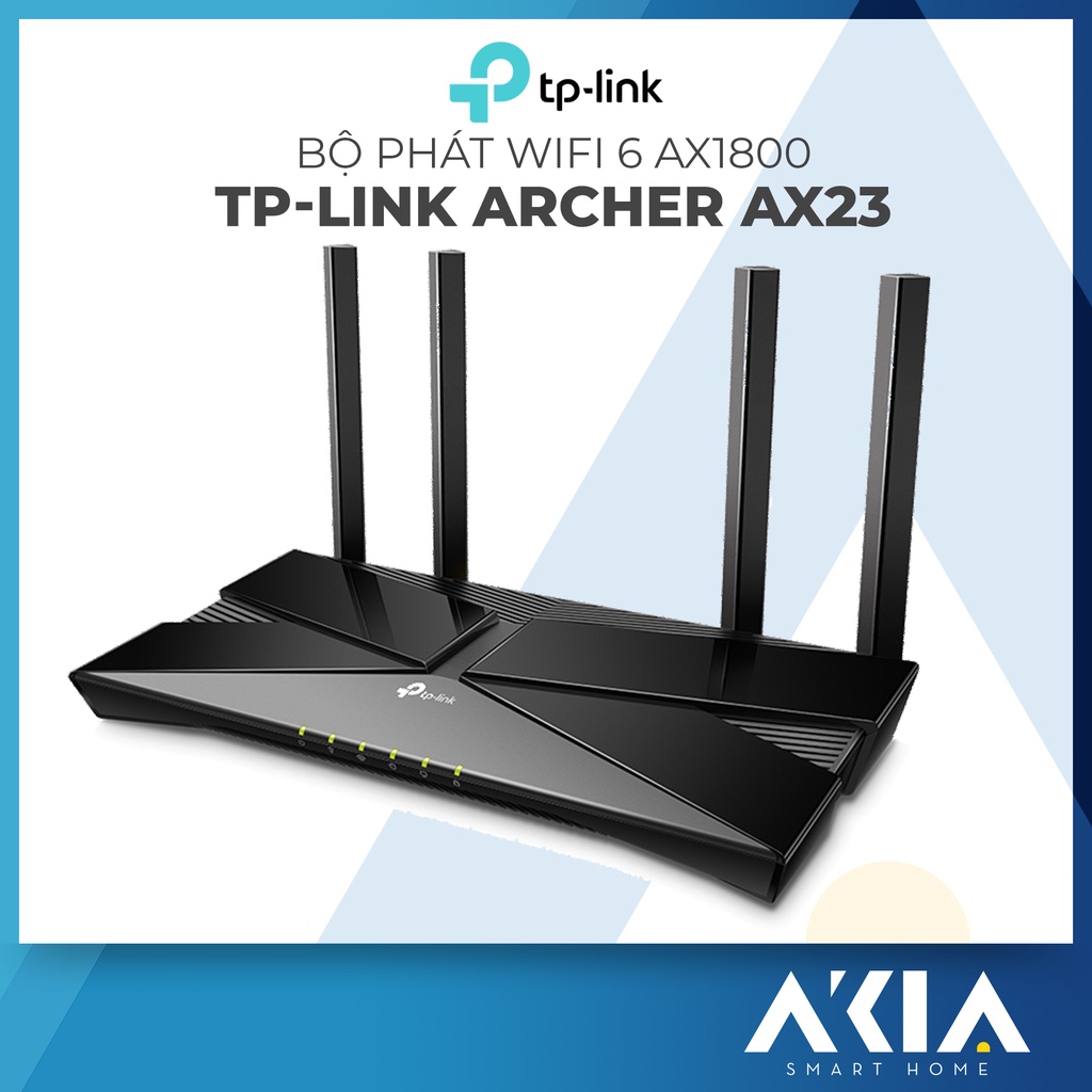 Router wifi 6 TP-Link Archer AX23 - bộ phát wifi băng tần kép AX1800, tốc độ cao 1800Mbps, bảo hành 2 năm đổi mới