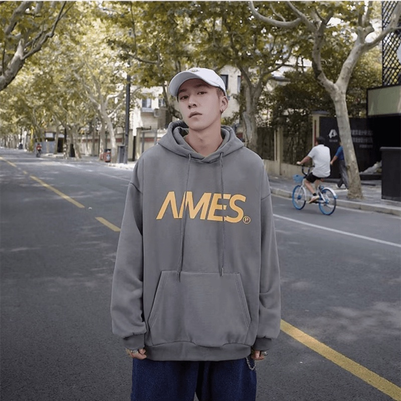 Áo hoodie Mùa Đông Dáng Rộng In Chữ Phong Cách hip hop Đường Phố Nhật Bản Chất Lượng Cao Cho Nam