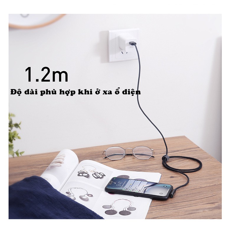 Cáp sạc Baseus Lightnning Entertaining Audio Data Cable hỗ trợ sạc, nghe nhạc và truyền dữ liệu - Chính hãng BH 12 tháng