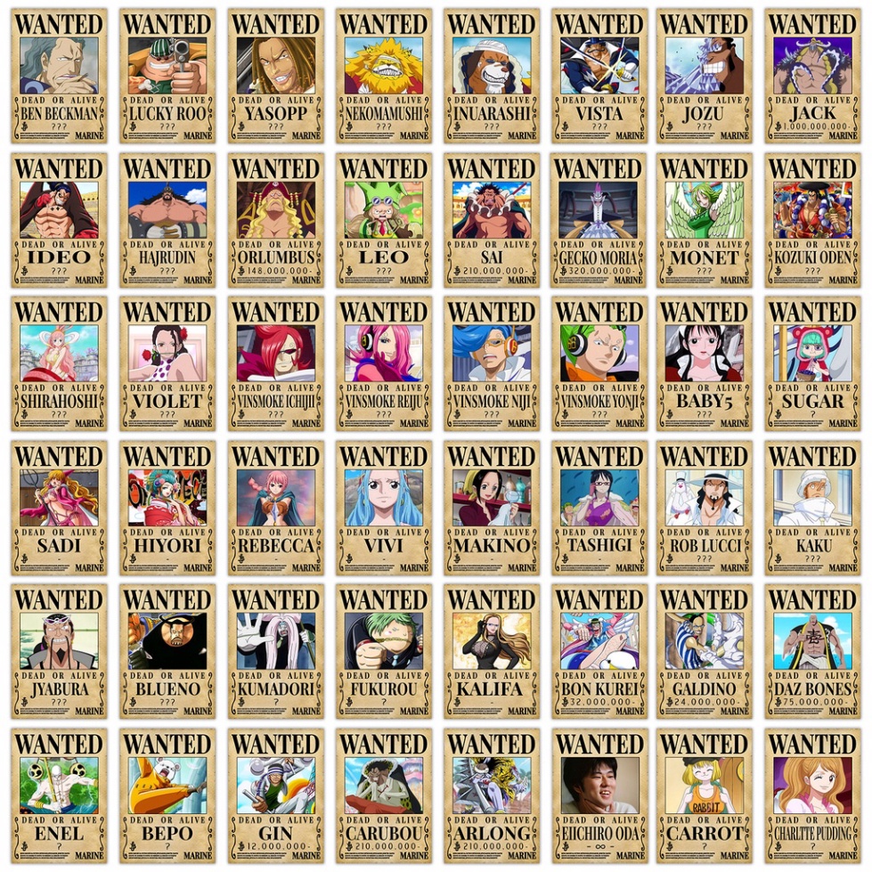 Poster truy nã one piece A3 42*29 cm TO04