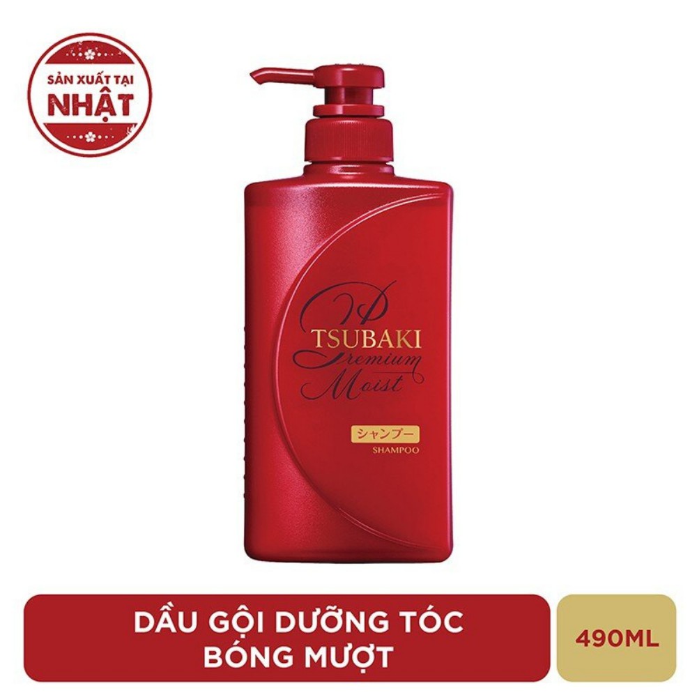 Dầu gội Tsubaki Premium dưỡng tóc bóng mượt 490ml