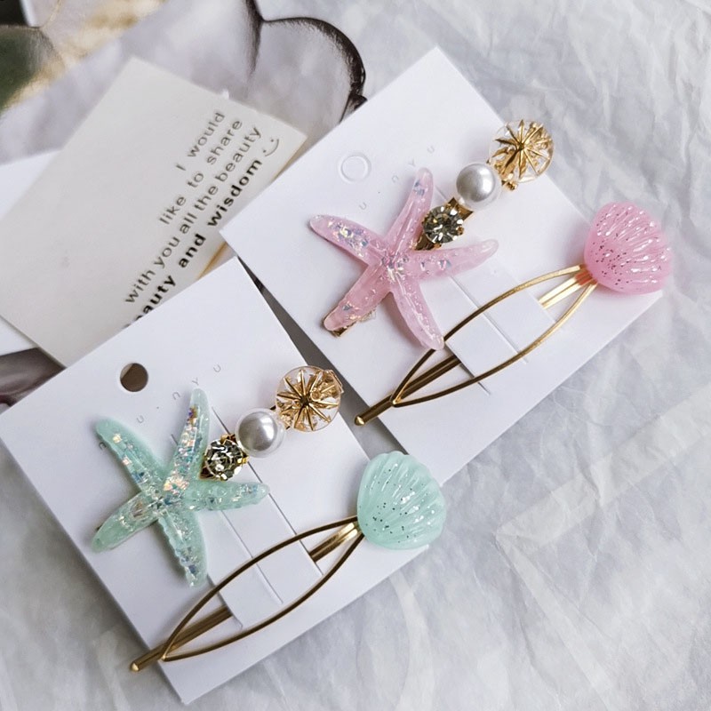 Kẹp tóc đính đá và ngọc trai giả thanh lịch dành cho nữ