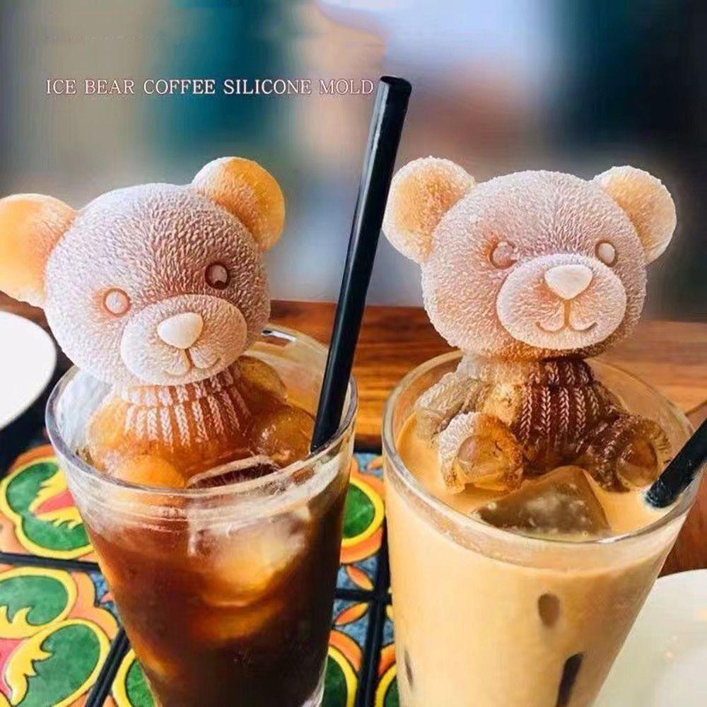 Khuôn Silicone Làm Kem Que Hình Gấu 3D