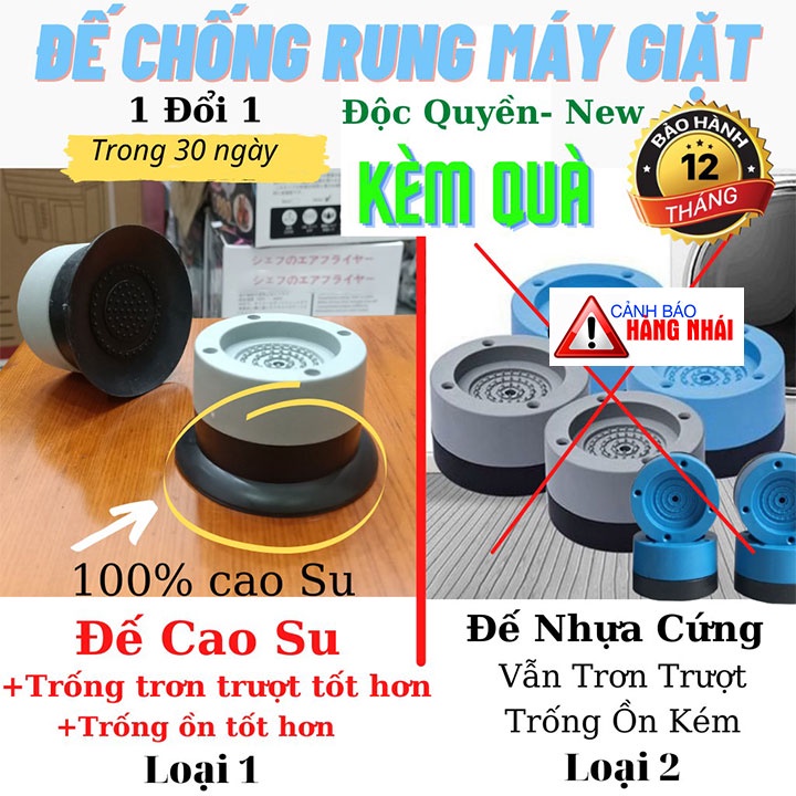 ⛔GIADUNGHOANGMAI⛔ Bộ 4 đế kê máy giặt silicon (LOẠI HÚT CHÂN KHÔNG)