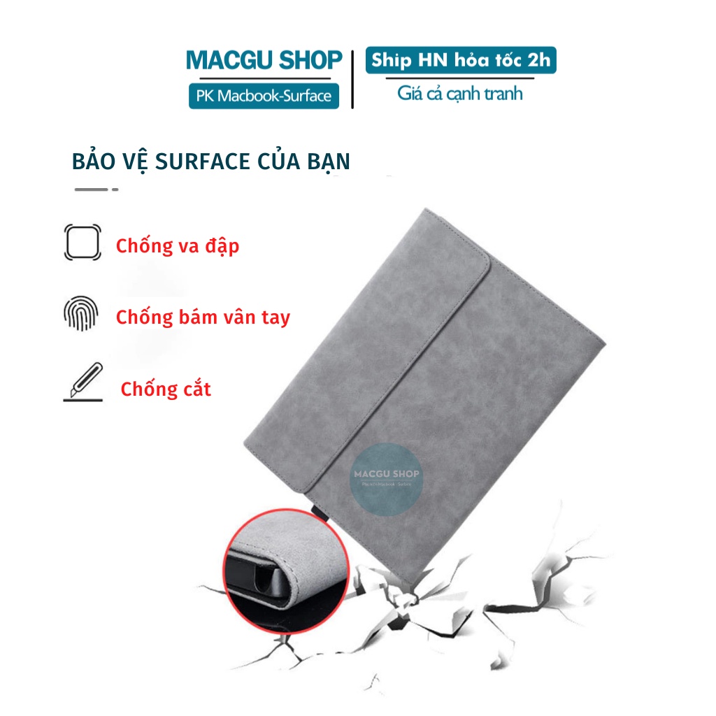 Bao da cao cấp cho Surface Go1,2, Surface pro 4,5,6,7,Surface pro 7 plus, Surface pro X bảo vệ máy, chống va đập