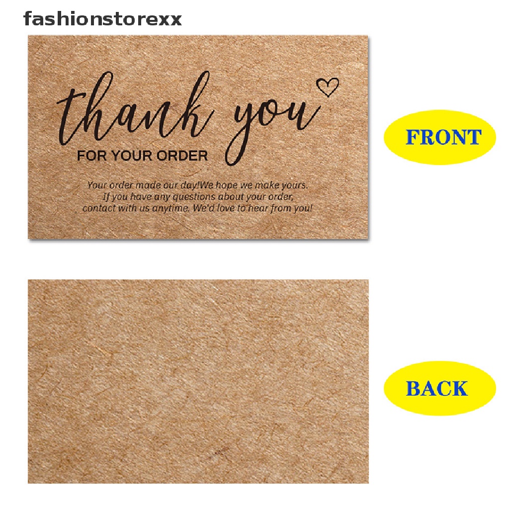 Fash 30pcs/bag Thank You for Your Order Cards kraft Paper Thanks Greeting Card vvn