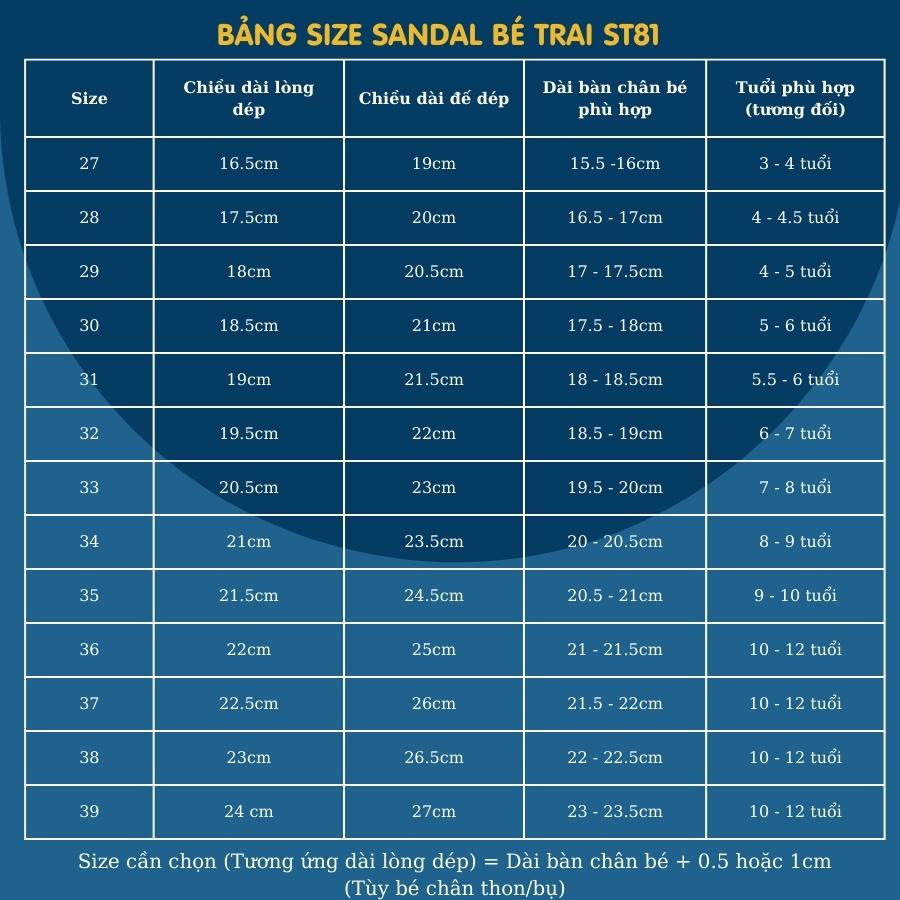 Dép quai hậu bé trai đi học đi biển 3 - 12 tuổi quai ngang đỏ đen thời trang kiểu dán nhẹ êm chống trơn trượt ST81