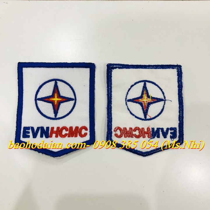Logo đồng phục nhân viên điện lực thêu sẵn - Hình thật