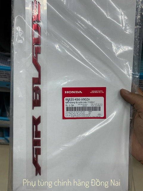 TEM CHỮ AIRBLADE ĐỎ 3D NỔI  CHÍNH HÃNG HONDA-GIÁ 1 TEM