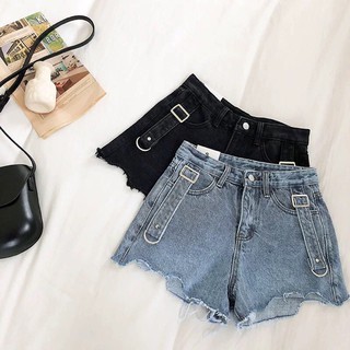Có bigsize Quần short jeans phối đai cá tính mẫu mới 2019 Quảng Châu