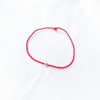 Vòng tay chỉ đỏ bi bạc may mắn dế bạc –b0002