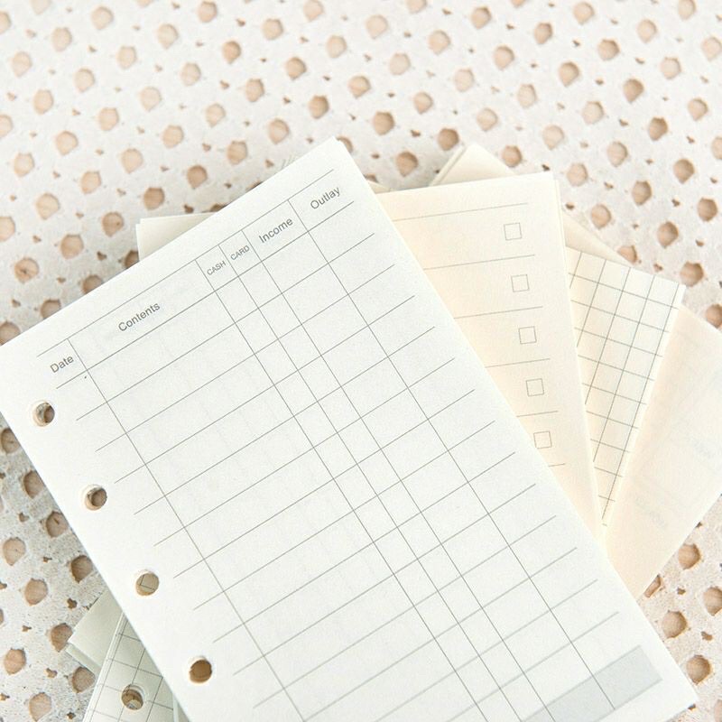 Set 45 tờ giấy A6 dành cho sổ còng, lên kế hoạch chi tiêu cá nhân