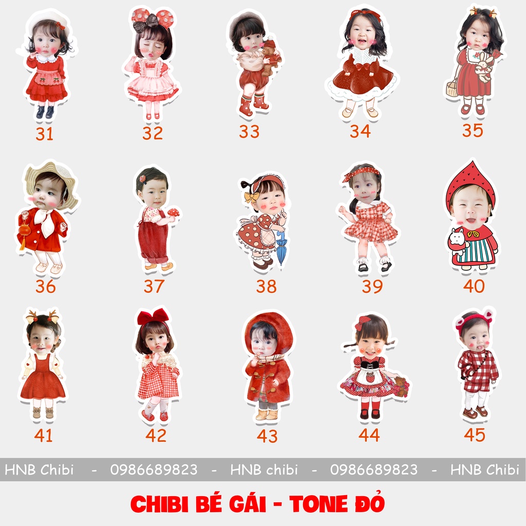 Hình chibi bé gái, chibi sinh nhật đáng yêu, ngộ nghĩnh, có nhiều mẫu mã, thiết kế theo yêu cầu