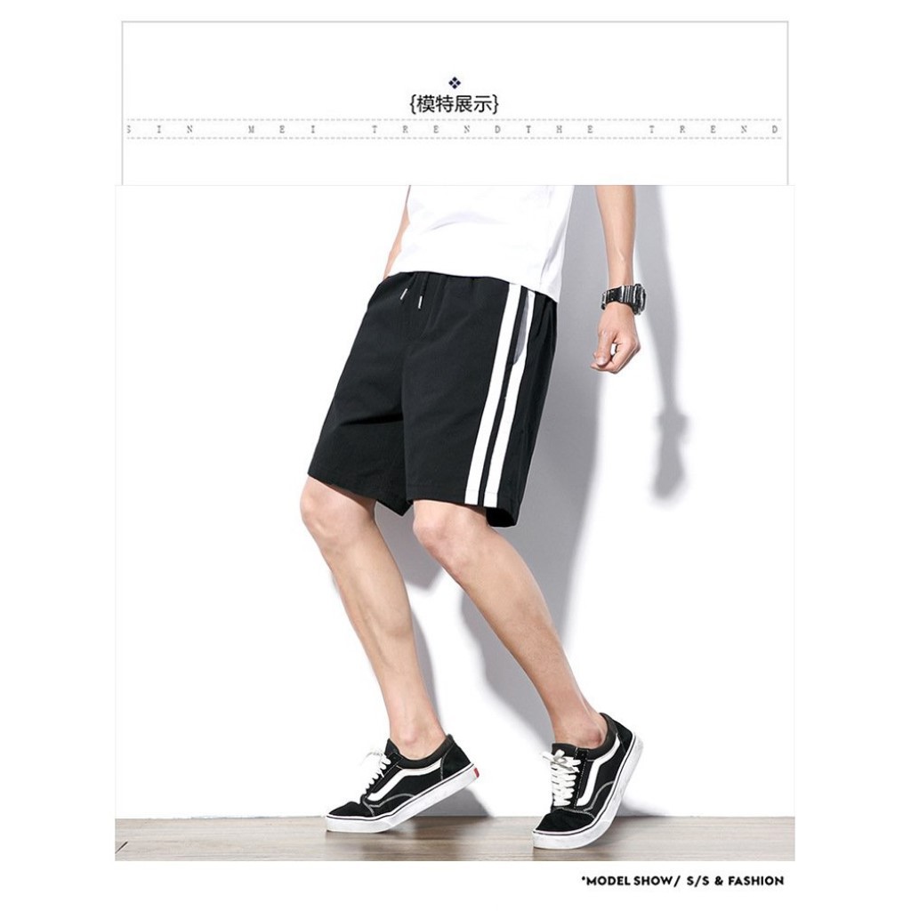Quần Đùi Nam 2 Sọc Kiểu Dáng Hàn Quốc- Hot Trend 2021