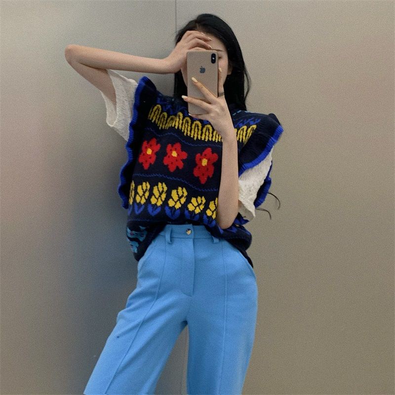 Áo Dệt Kim Mỏng Sát Nách Màu Đen Phong Cách Hàn Quốc Cho Nữ