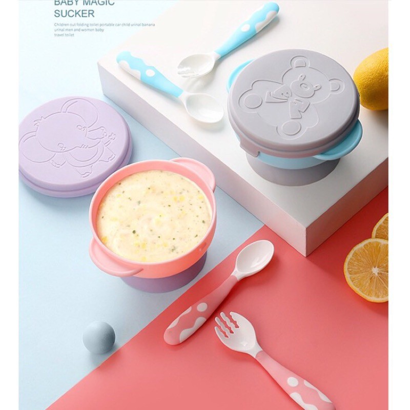 Bát ăn dặm chống đổ cho bé