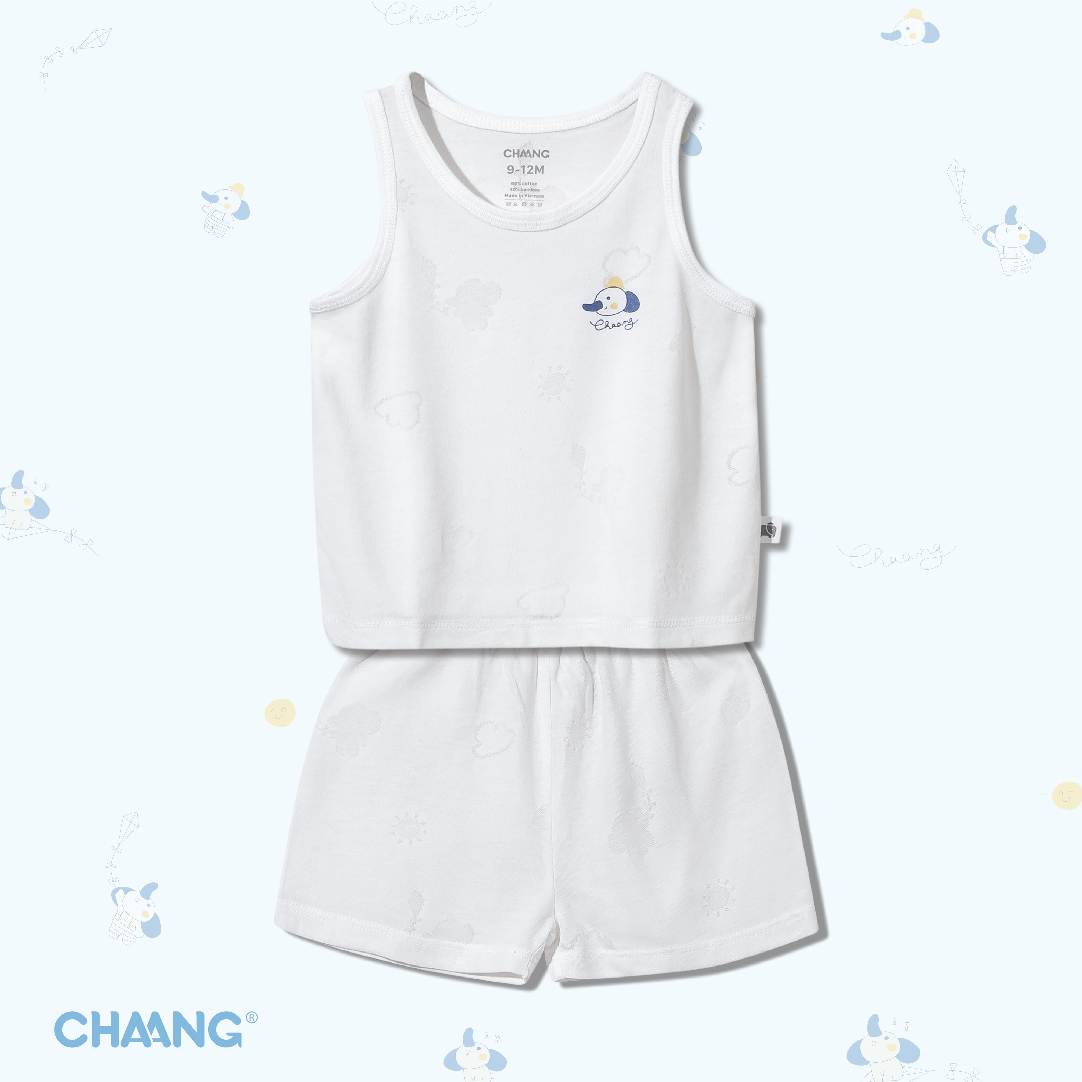 Mẫu 2021 Bộ quần áo tay ngắn mùa hè bé trai/bé gái CHAANG summer cotton bambom 2021