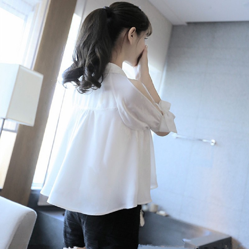 Áo sơmi kiểu tay thắt nơ duyên dáng | BigBuy360 - bigbuy360.vn