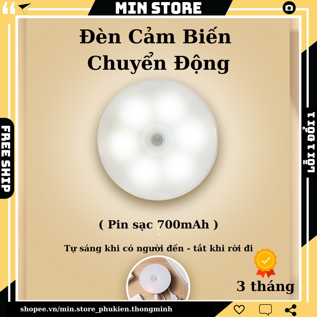 Đèn cảm ứng thông minh không dây, cảm biến chuyển động ( Pin Sạc 700 mAh) - Min STORE