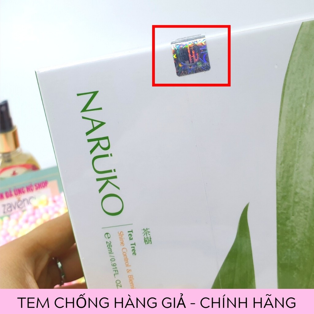 Mặt nạ giấy NARUKO dưỡng da tinh chất tràm trà giảm mụn 8 miếng/hộp - ZAVENCI Official