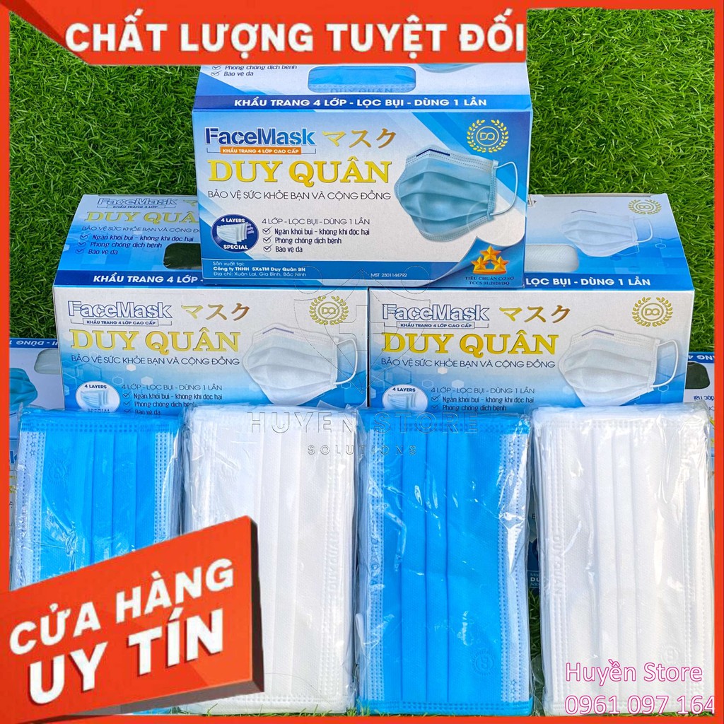 [Mã COSDAY giảm 8% đơn 150K] [GIÁ SỈ] Khẩu Trang Y Tế 4 Lớp Duy Quân Hộp 50 Cái