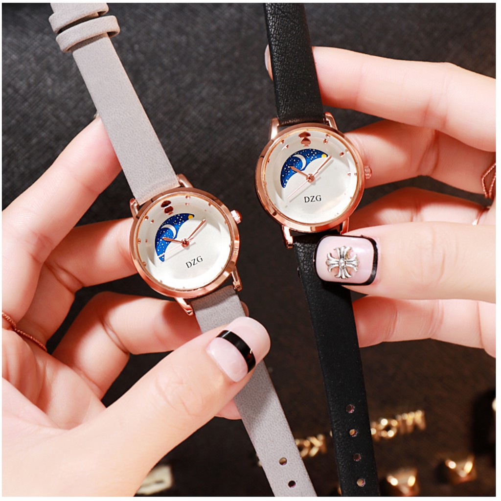 [Mã FAMARAL2 giảm 10K đơn 50K] [CỰC ĐẸP] ĐỒNG HỒ NỮ DÂY DA DZG MÂY XANH D266 PHONG CÁCH HÀN QUỐC | BigBuy360 - bigbuy360.vn