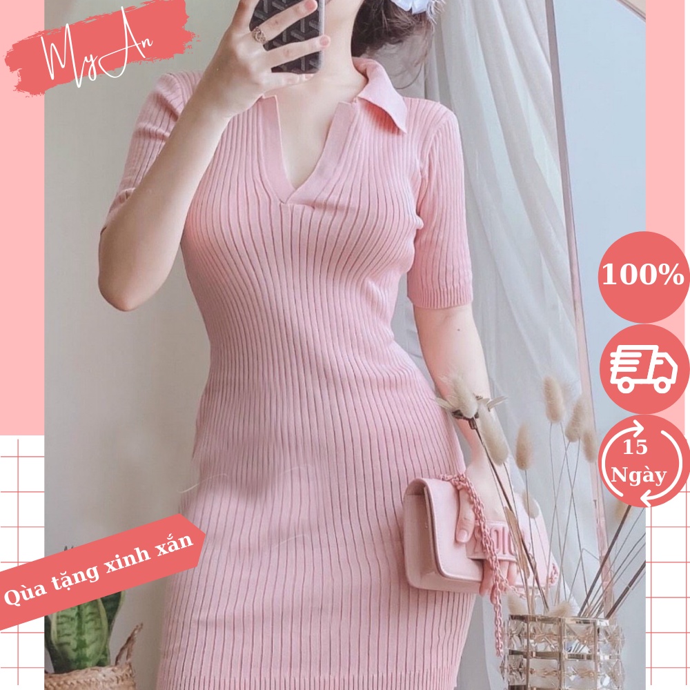 Váy len đầm body, chất liệu len tăm cao cấp ôm dáng - MYAN Store CD012