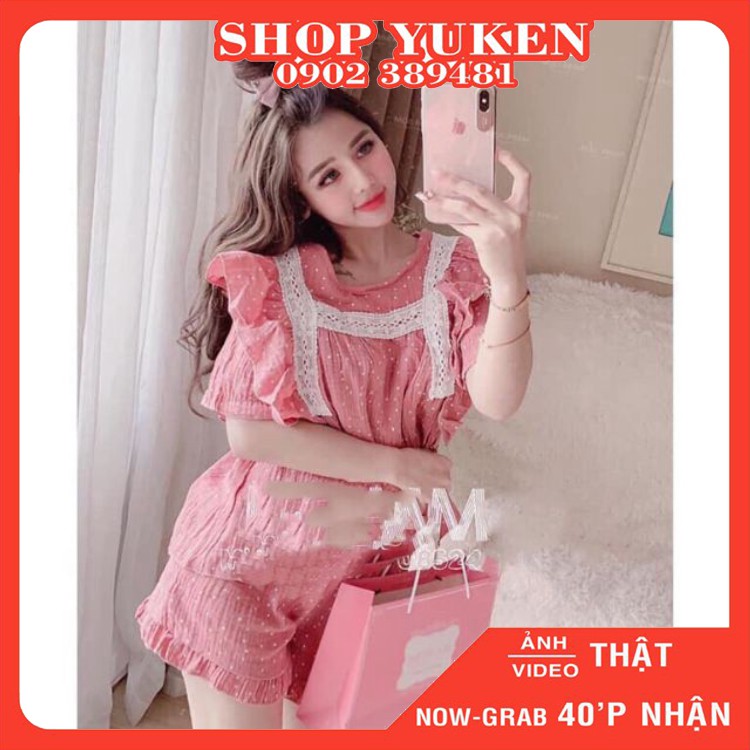 Bộ Ngủ Bánh bèo Ren Chữ H Hàng Shop Siêu Cao Cấp
