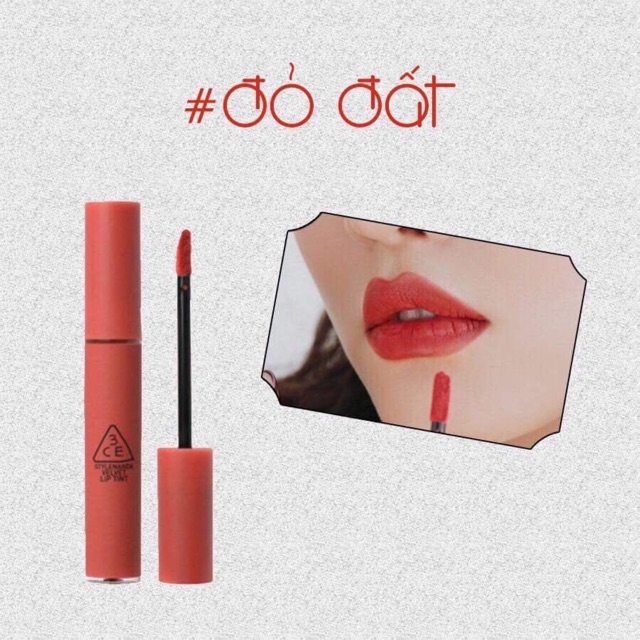 Son 3CE Velvet Lip Tint màu ĐỎ ĐẤT