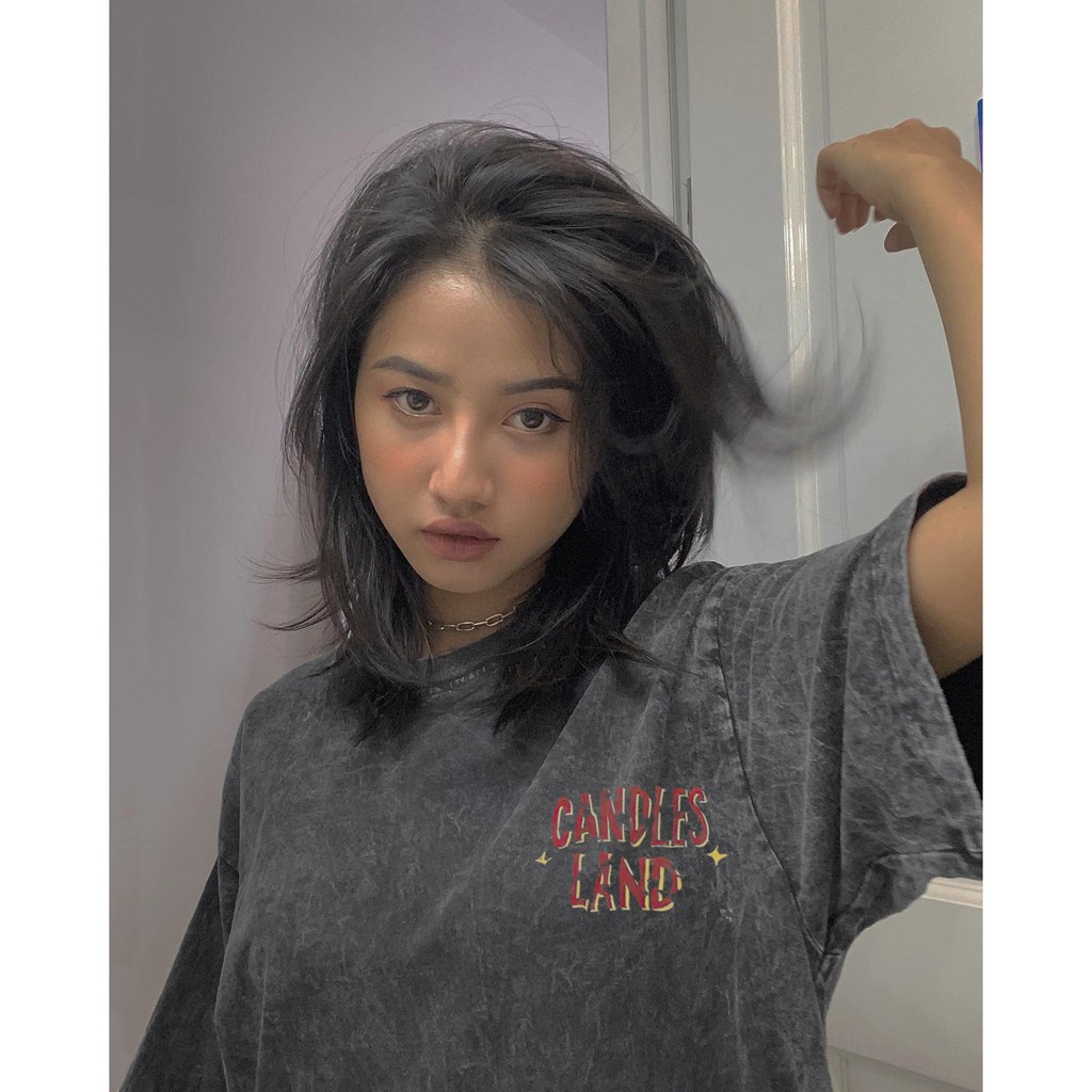Áo thun tay lỡ CDL CANDLES phông Unisex nam nữ Cotton oversize form rộng LUNACY TB020 | BigBuy360 - bigbuy360.vn
