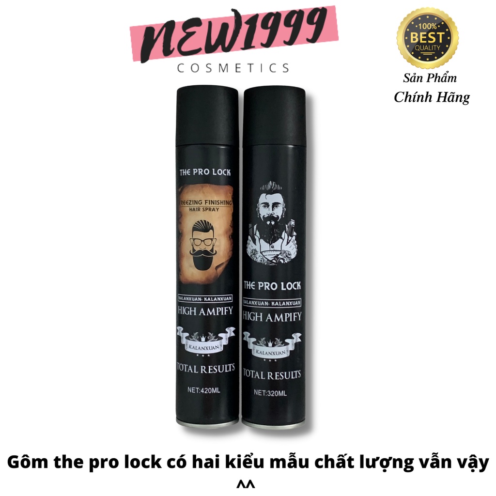 Gôm xịt tóc nam THE PRO LOCK tạo kiểu tóc siêu giữ nếp bóng đẹp cao cấp