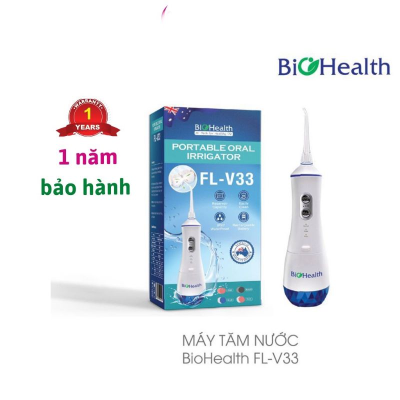 Máy tăm nước du lịch BIOHEALTH FL-V33 hàng chính hãng( bảo hành 12 tháng