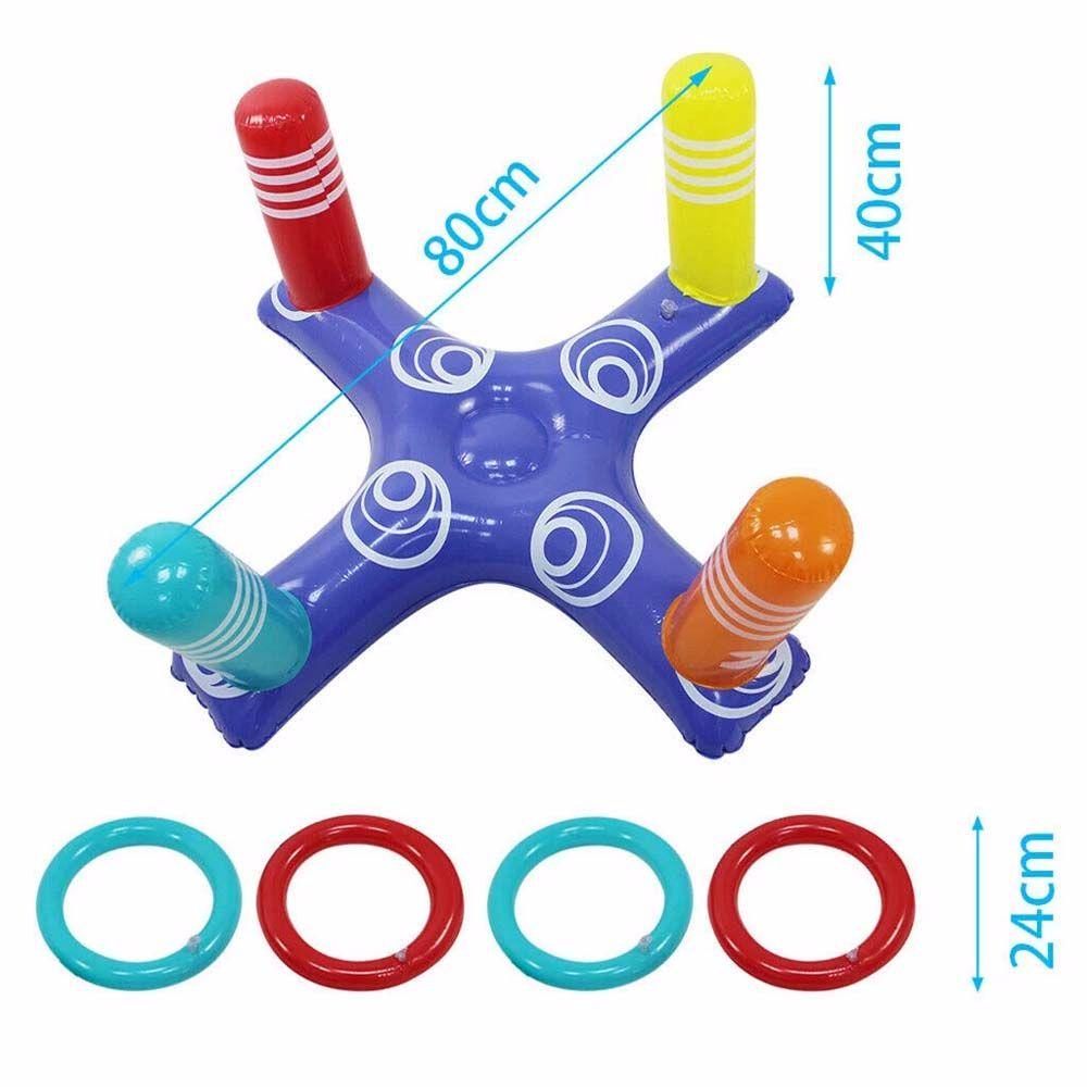 LILYES Inflatable Ring Toss Game Summer Inflatable Ring Toys Swimming Pool Floating Ring Beach Toy Party Props Water Toy Ring Toys Children Plaything Air Mattress Throw Pool Game/Multicolor