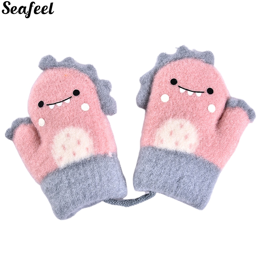 Găng Tay Dệt Kim Hình Thú Hoạt Hình Dễ Thương Cho Bé