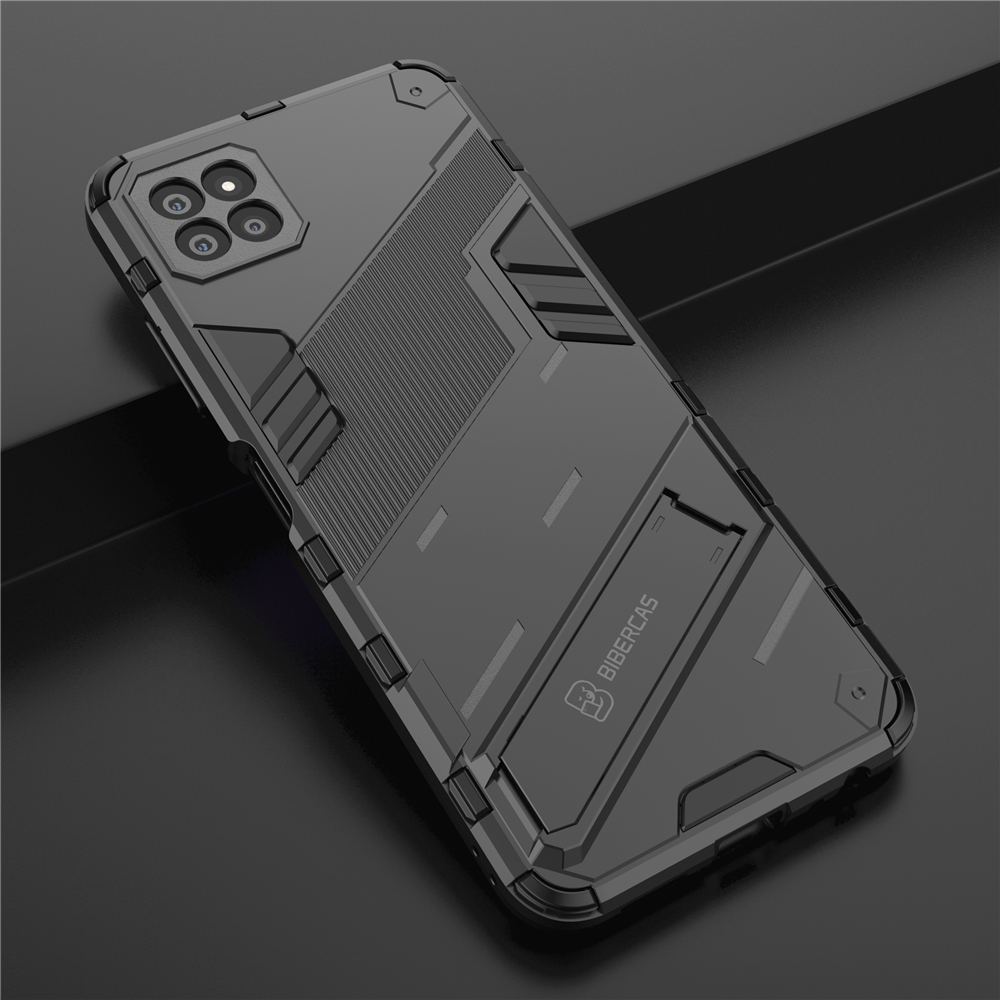 Samsung Galaxy A22 5G PC+TPU Punk style Protective Military Shock Absorption Stand Hard Case