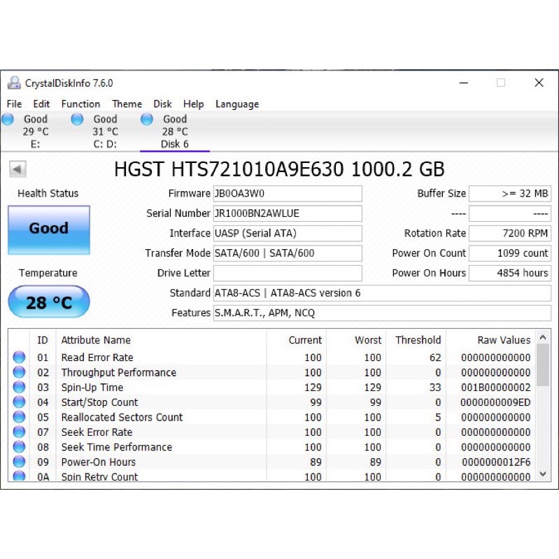 Ổ cứng Laptop HDD Hitachi 1TB HTS721010A9E630 7200RPM 32MB SATA III 2.5" | BigBuy360 - bigbuy360.vn