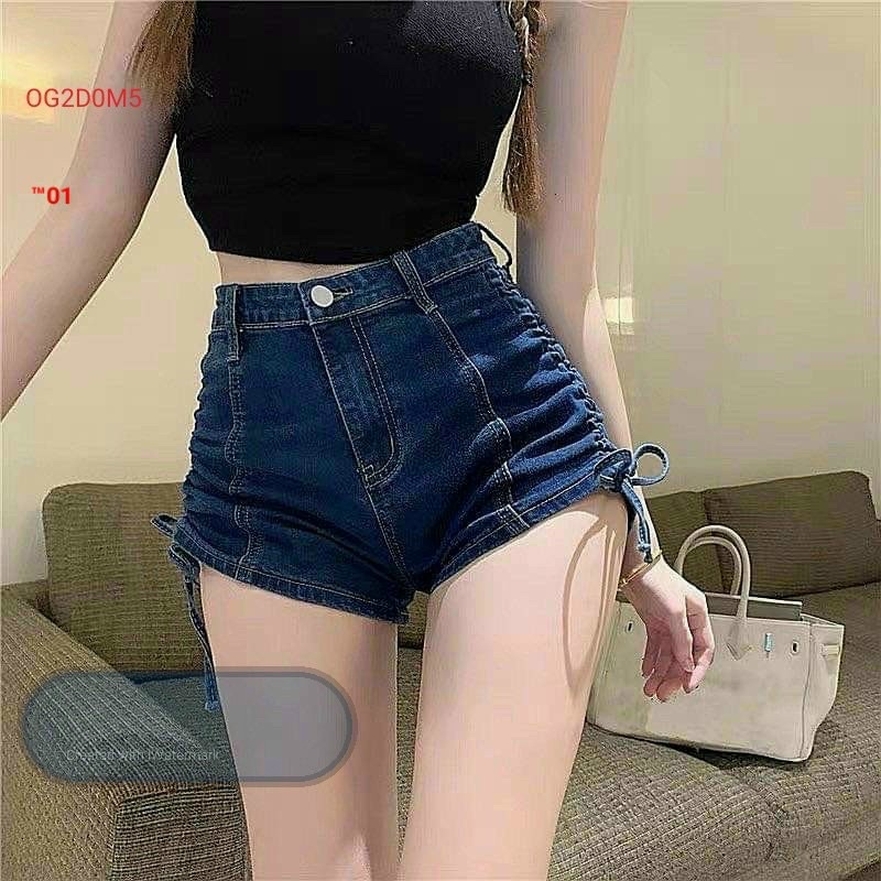 Quần short jean dây rút hotrend