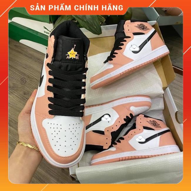 Giày thể thao nữ Jordan màu hồng móc đen cổ cao cực chất hot trend 2021, Full Box Bill | BigBuy360 - bigbuy360.vn